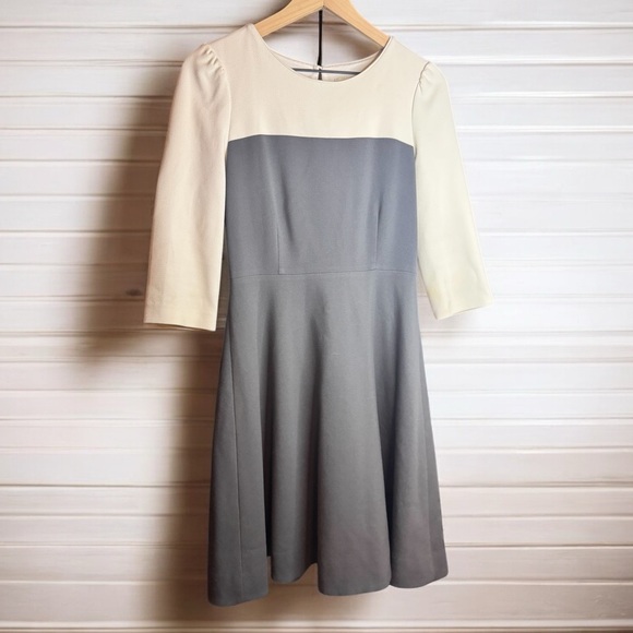 Kate Spade Olsen Dress Colorblock Taylor Swift Gray White A Line Size 6 - Picture 2 of 8